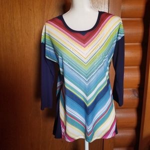 NWOT Christopher and Banks Embellished Pullover Shirt Sz M